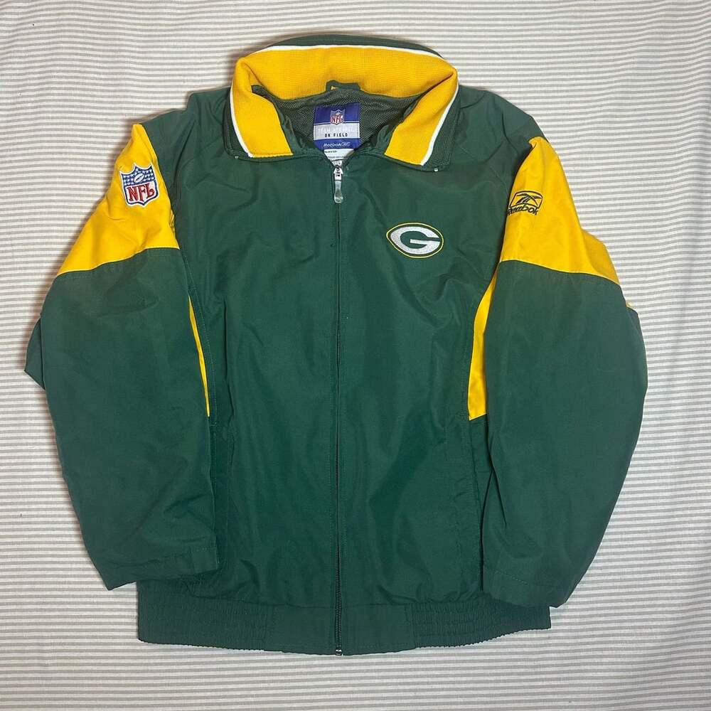 Reebok Green Bay Packers NFL Jacket Size Kids Medium 10-12